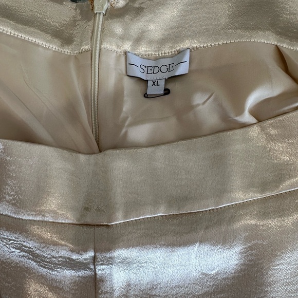 S’EDGE “Joan” Poly Blouse Size L NWT Matching Short XL bone/ cream color NWT - Picture 4 of 6